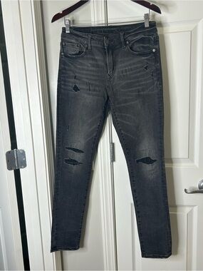 American Eagle 30x30 Outfitters Distressed Black Stretch Jeans